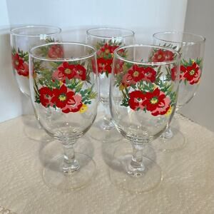 Pioneer Woman Christmas Holiday Cheer 14oz Wine/Water Goblets/Glasses Lot of 5